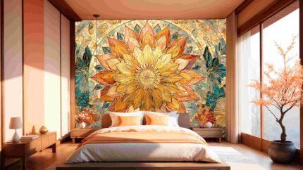 Golden floral mosaic