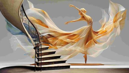 Elegant dancer flowing