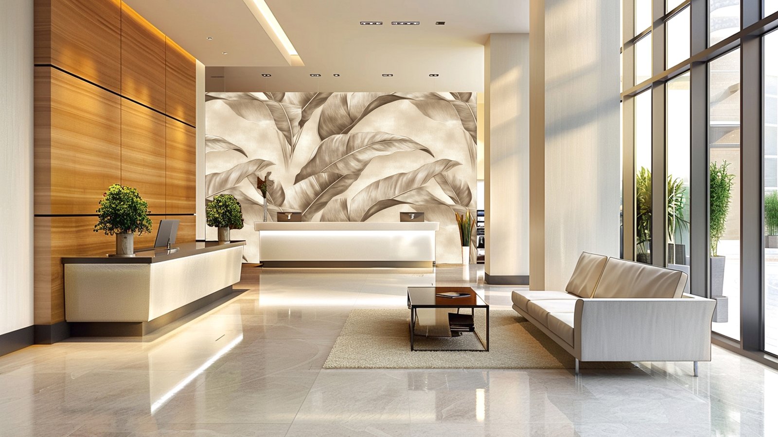 Beautiful modern hotel and office reception