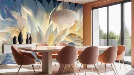 Decorative white leaves