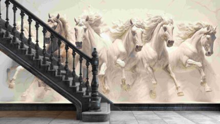 Running white horses