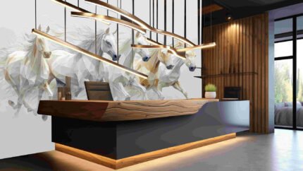 Running white horses