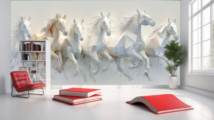 Running white horses