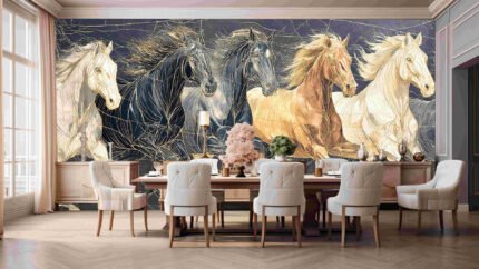 Running horses colorful