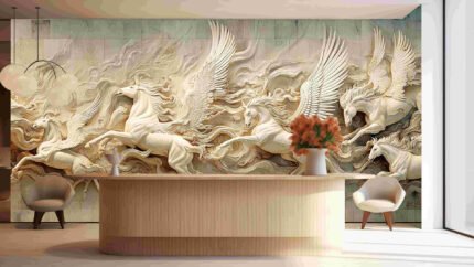 Winged horses sculpture