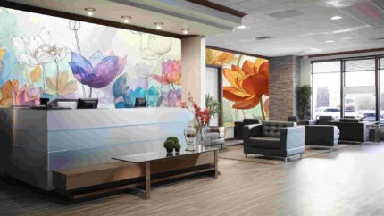 Colorful lotus flowers