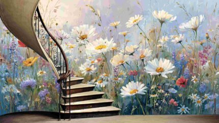 Colorful wildflowers field