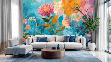 Colorful abstract flowers