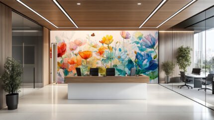 Colorful flowers butterfly