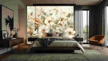 Floral design beige