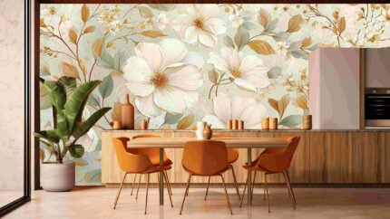 Floral pattern beige