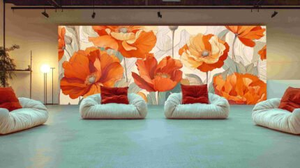 Orange floral pattern