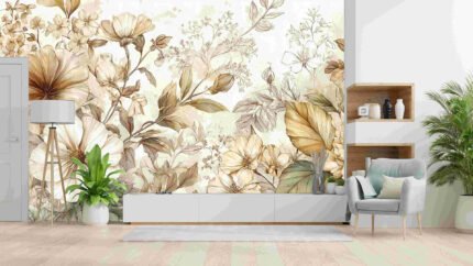 Floral Design Beige