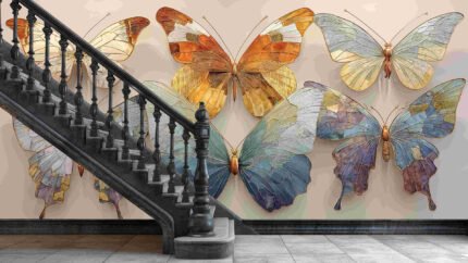Colorful metal butterflies
